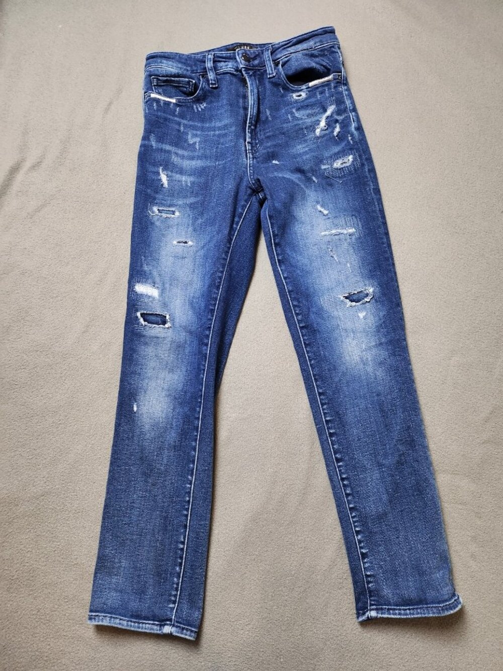 GUESS The It Girl Skinny Straight High Rise Distressed Jeans Dark Wash Size 26